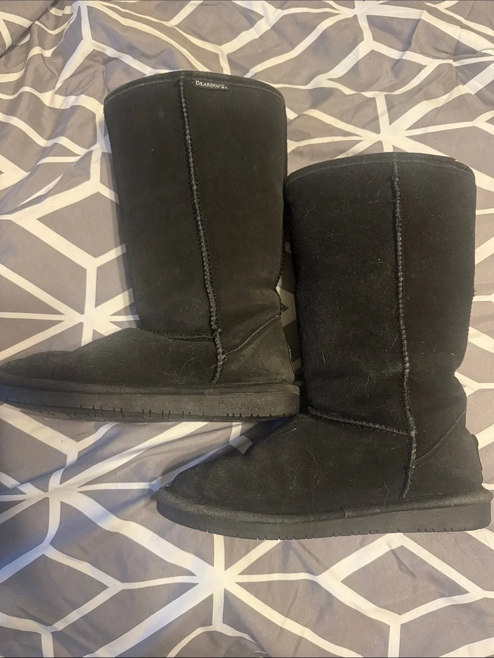 BearPaw Black Mid-Calf Women's Winter Boots